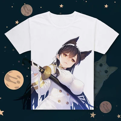 Горячая игра Azur Лэйн печать Atago футболка с короткими рукавами o-образным вырезом IJN Niizuki футболка крутые футболки летние топы - Цвет: 14