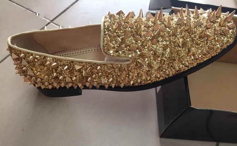 SHOOEGLE новые заводские индивидуальные мужские Роскошные блестящие золотые и