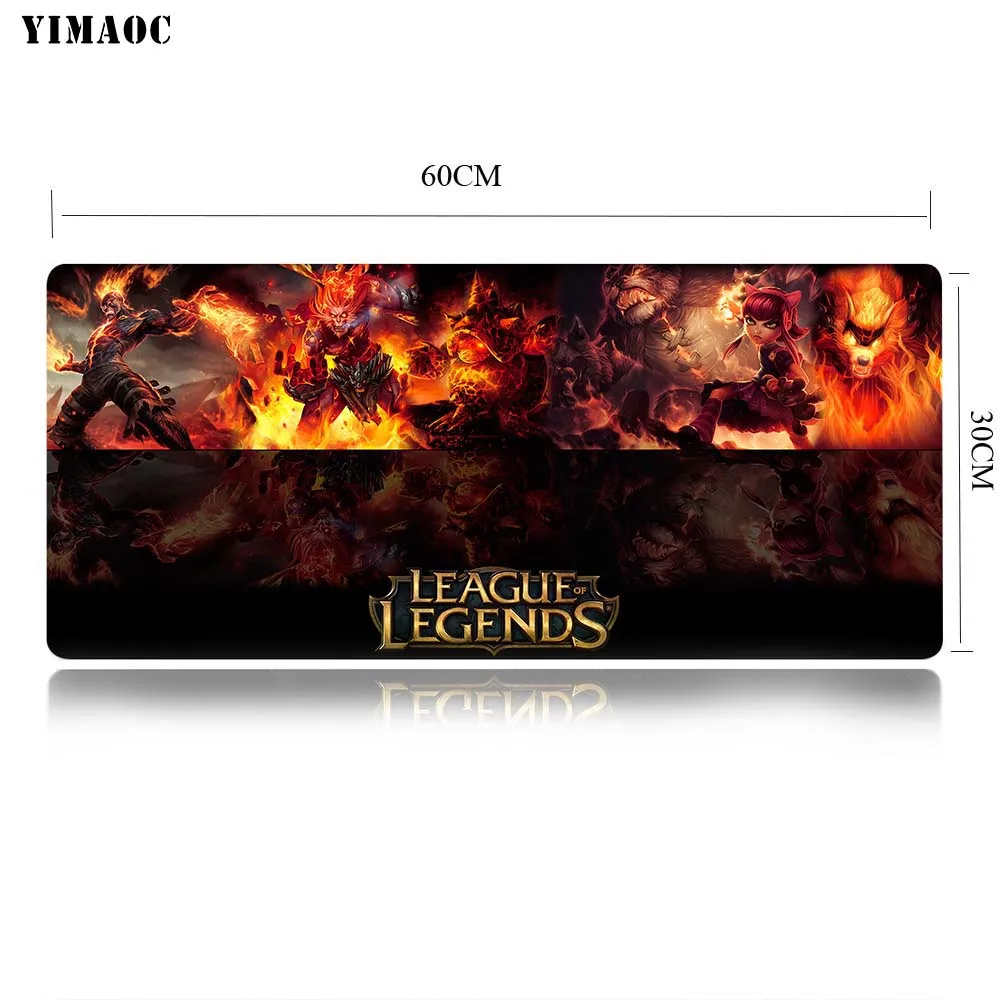 YIMAOC Lee Sin League Of Legends Коврик Для Мыши Компьютерный коврик для мыши Противоскользящий коврик для игровой мыши из натурального каучука 30x60 см