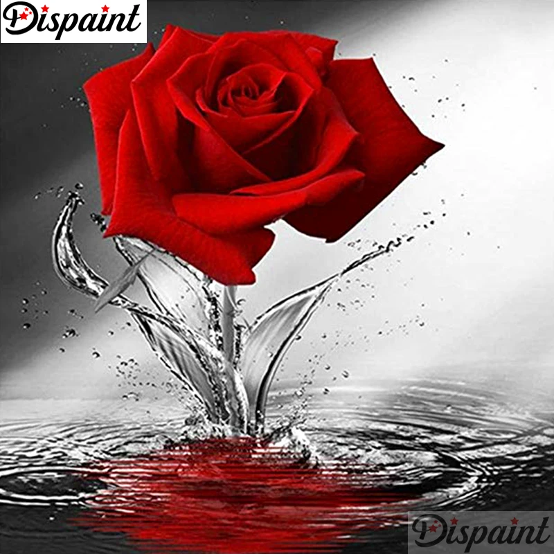 Dipaint полная квадратная/круглая дрель 5D DIY Алмазная картина "красный цветок" вышивка крестиком 3D домашний декор A10702