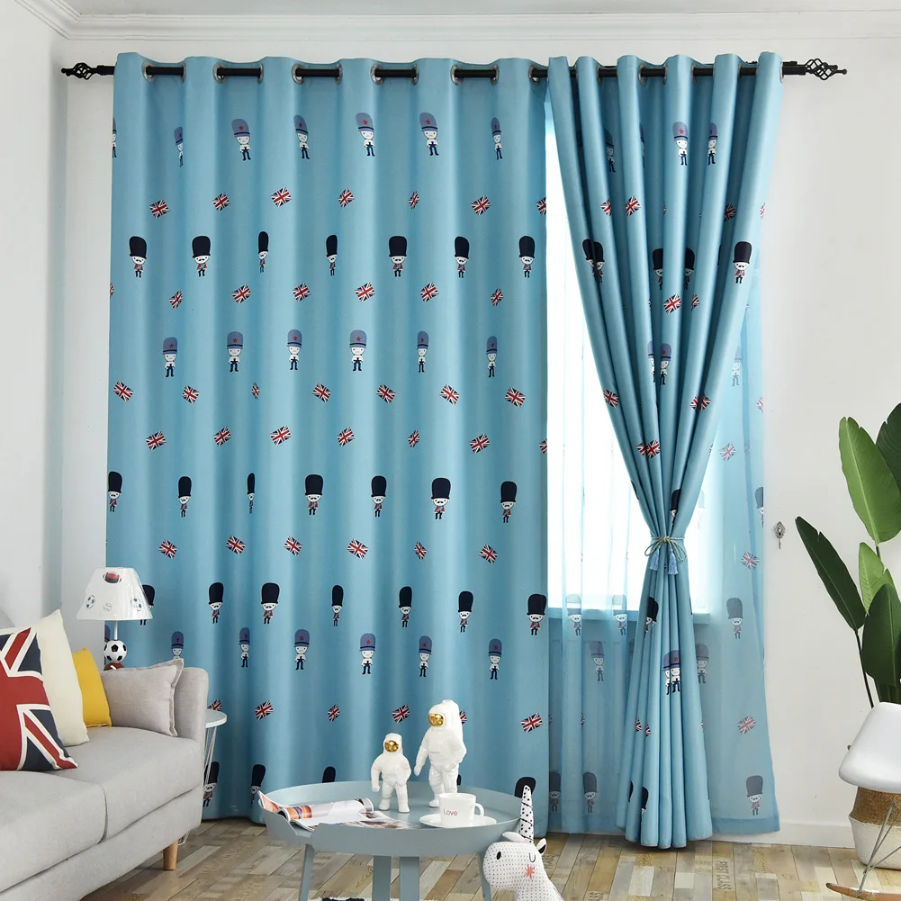 NAPEARL 1 шт. Англия современный мультфильм солдат стиль тюль шторы Высокая
