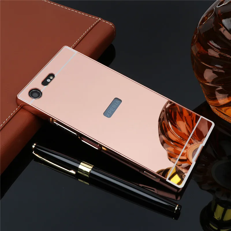 For Sony Xperia XZ Premium G8141 Case Plating Metal Alumium Frame Cover with Mirror Back Hard for | Мобильные телефоны и