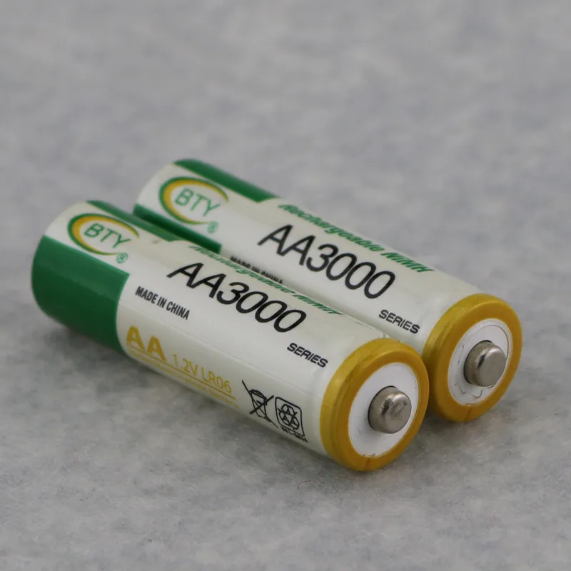 BTY 1 2 V 4*3000mah AA Аккумуляторная Ni MH батарея + 809 AA/AAA зарядное устройство с упаковочным