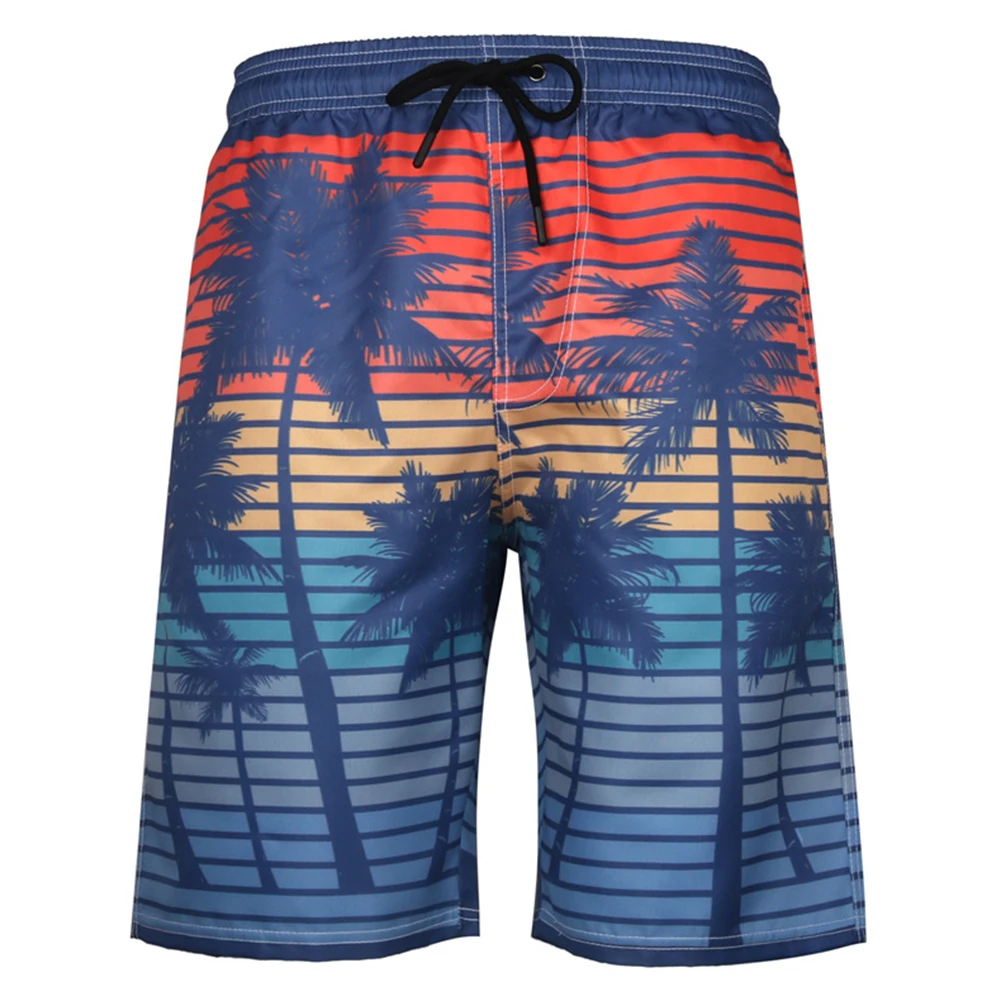 Мужские Гавайские шорты с 3D принтом и сетчатой подкладкой летние пляжные