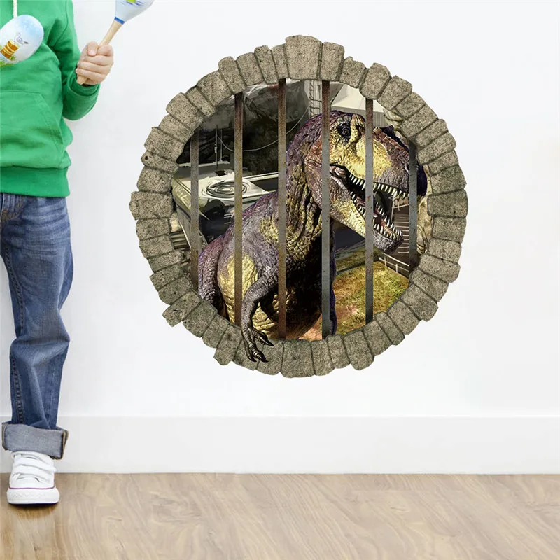 3D наклейки на стену с изображением динозавра для детской комнаты мультяшный X007