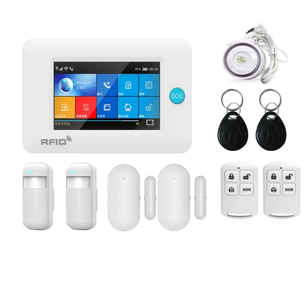 kit 5 Беспроводная WiFi 3g GSM GPRS интеллектуальная домашняя сигнализация 4,3 дюймов сенсорный экран приложение дистанционное управление для умного дома монитор безопасности - Цвет: kit 5