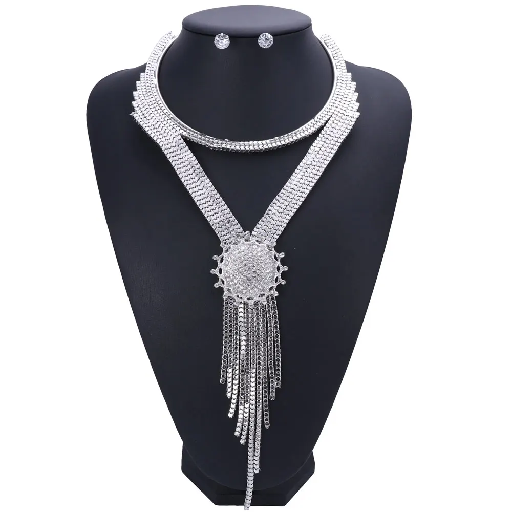 2017 модное богемное ожерелье ошейник с длинной кисточкой и большой цепочкой