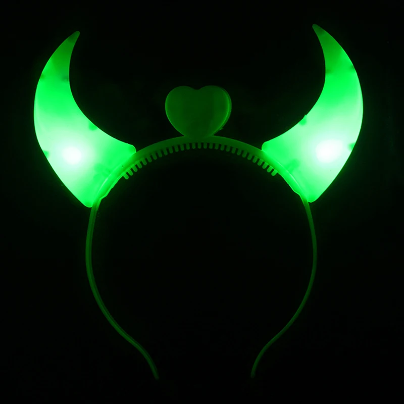 200pcs/lot Halloween Toys Prop Glow Headband OX Horn Lamp Night Flash Light More Color For Adult and Children Party Club | Дом и сад