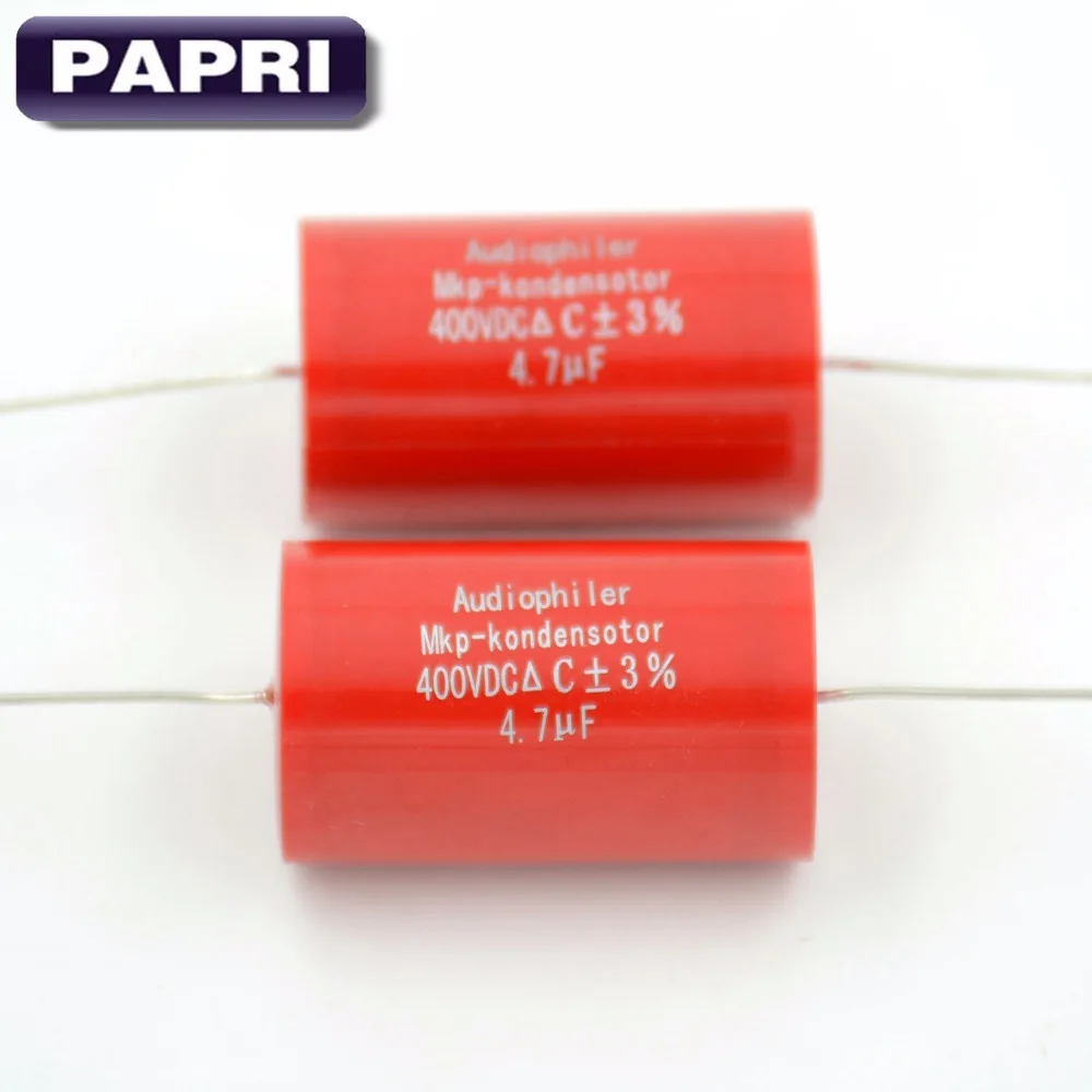 PAPRI 10 шт. полипропиленовый осевой MKP 4 7 мкФ 400VDC аудио конденсатор Гитара DIY HIFI