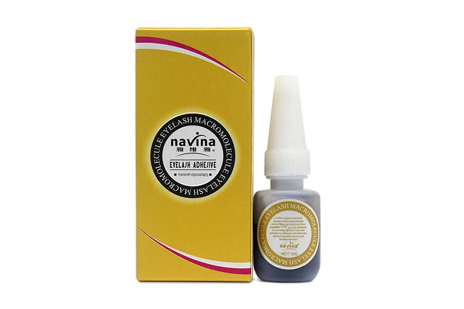 Navina, 10 г, клей для наращивания ресниц без запаха, профессиональный макияж, клей, макромолекула, индивидуальный клей для ресниц, черный