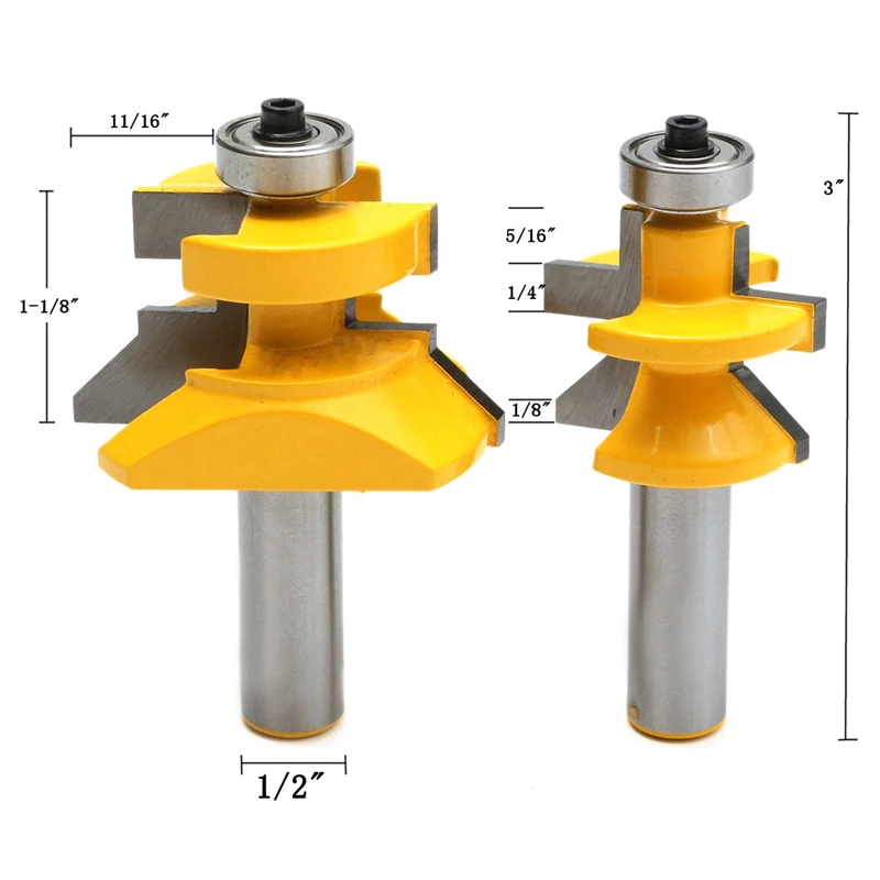 2 шт. набор фрез для деревообработки 1/2 дюйма х 3 дюйма|tools woodworking|router bit set 1/2woodworking