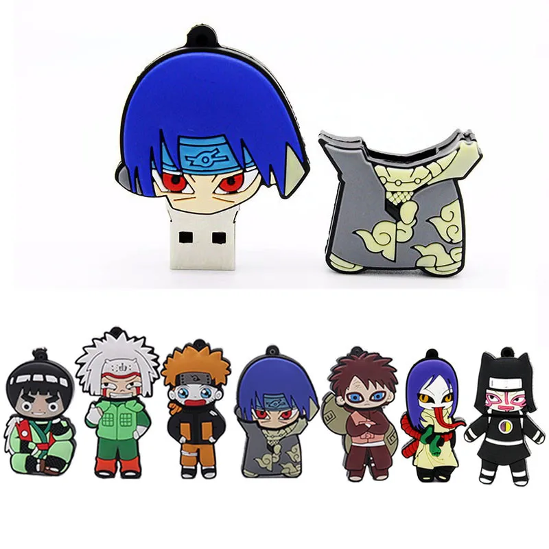Флешки animado мультфильм милый Naruto Саске ниндзя Флеш накопитель 4 GB 8 16 32G 64G 128G memory stick