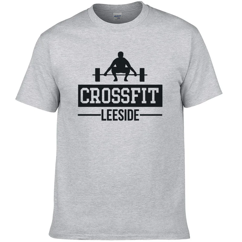 Бренд Crossfit Фитнес футболки Для мужчин с короткими рукавами хлопок круглый вырез