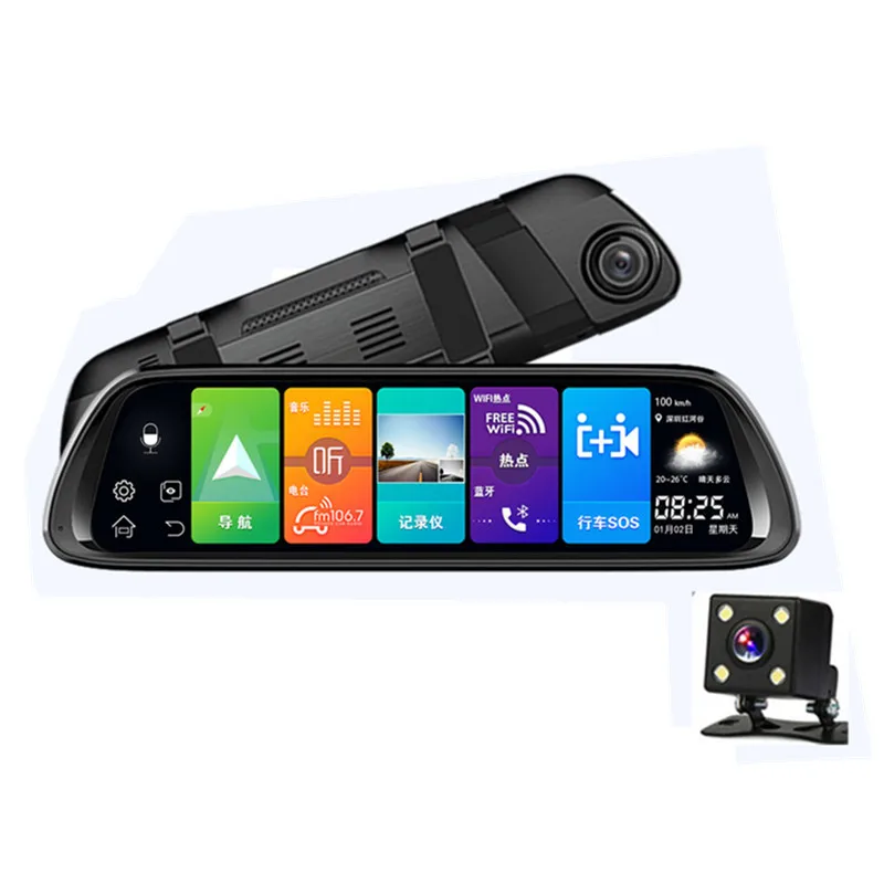Зеркало видеорегистратор 10 дюймов Full Touch IPS Android 4G ADAS GPS HD 1080P|Видеорегистраторы| |