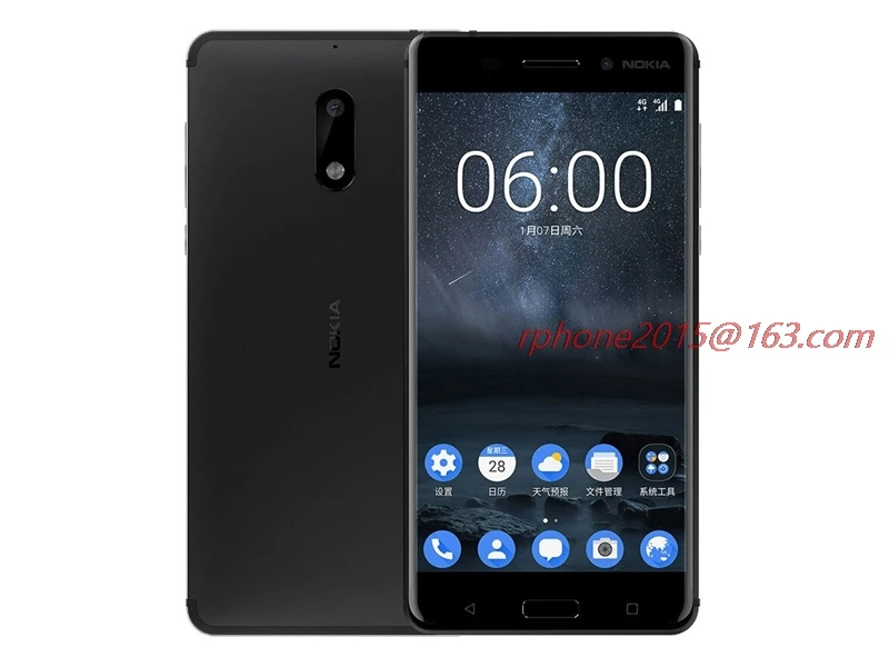 Nokia 6 LTE Восстановленный мобильный телефон 4G 16MP Android 7 Octa Core 5 ''отпечаток пальца