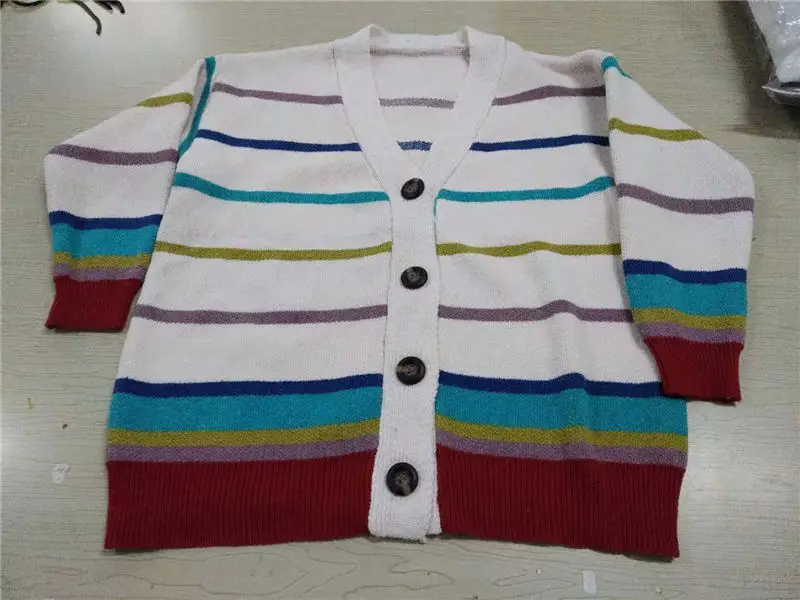 white cardigan Neploe, свитер в радужную полоску, кардиган,, для женщин, осень, большой размер, вязаный Топ, однобортный, теплый, свободный, корейский, вязаный, пальто 36600 - Цвет: white cardigan