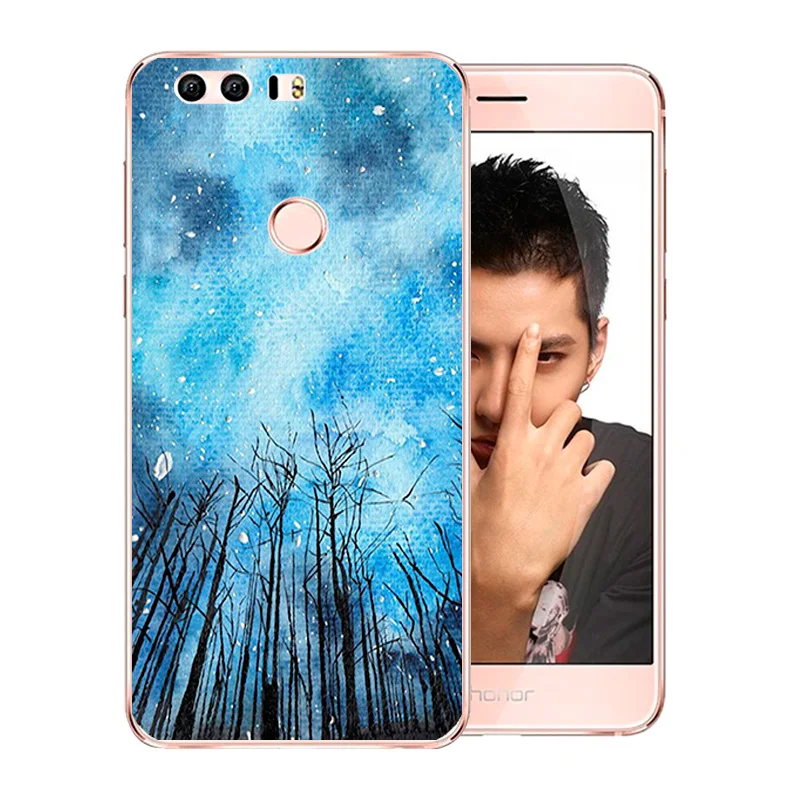 for Huawei Honor 8 Shell 5.2 inch Clear Soft TPU Phone Case Silicone Back Cover Night Sky Pattern Bag |