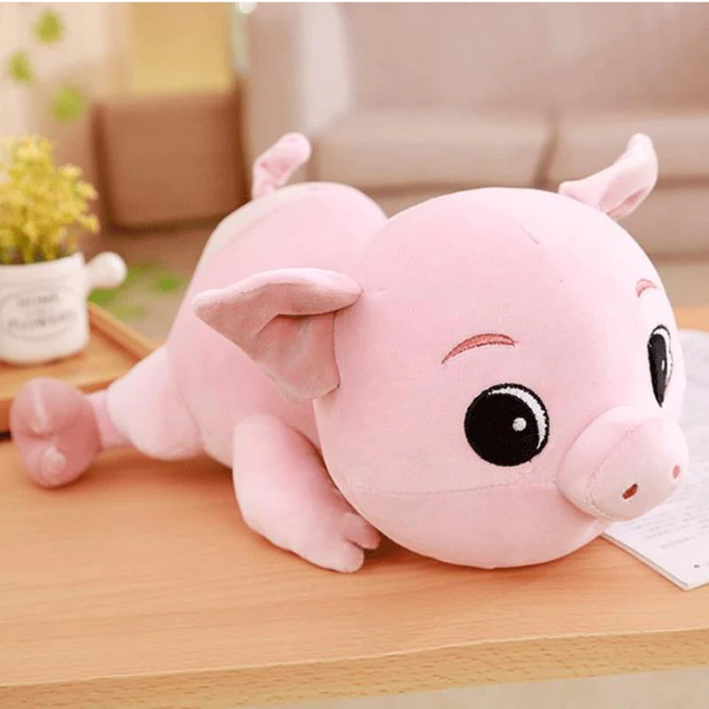 Пушистая кукла для детской кровати розовые большие глаза свиньи мягкие плюшевые
