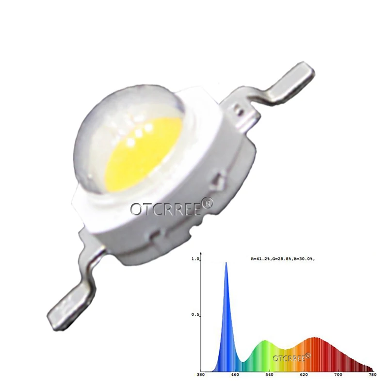 Высокая мощность 1 Вт 3 5 LED Grow Light 45mil полный спектр 380 840Nm COB SMD диод для комнатных