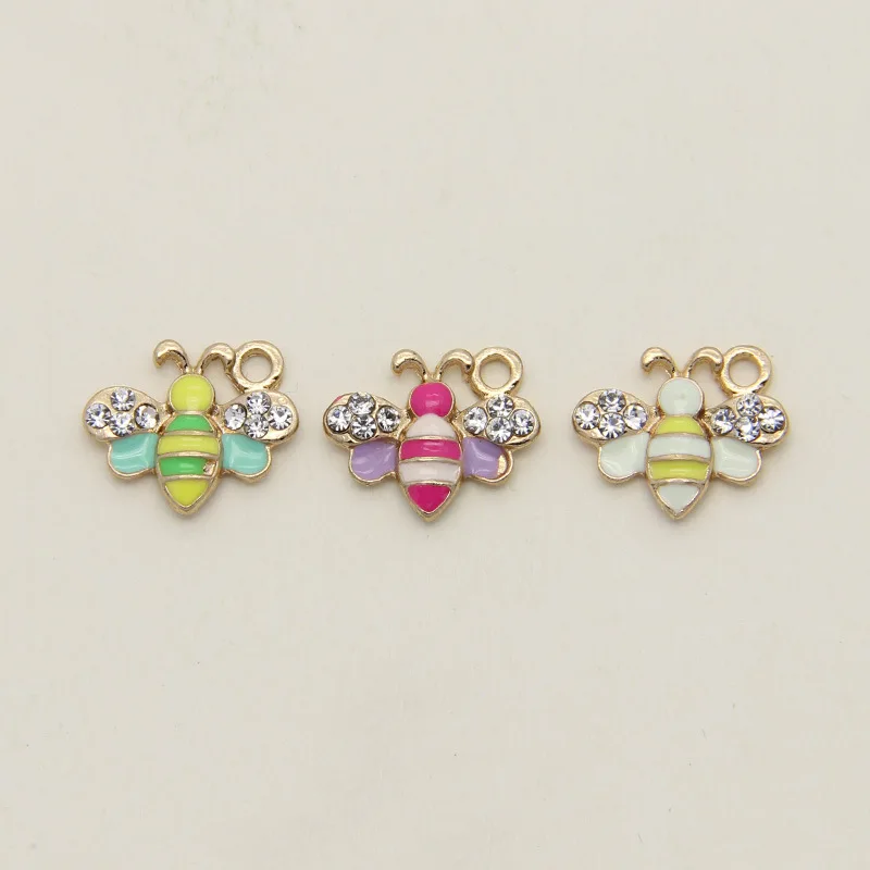 Корень Пчелка 10 шт. эмаль кулон плавающие капли масла Подвески fit Браслет