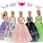 10 шт.лот = случайный 5x свадебвечерние принцессы + случайный 5X Мини короны Одежда для куклы Барби аксессуары игрушки