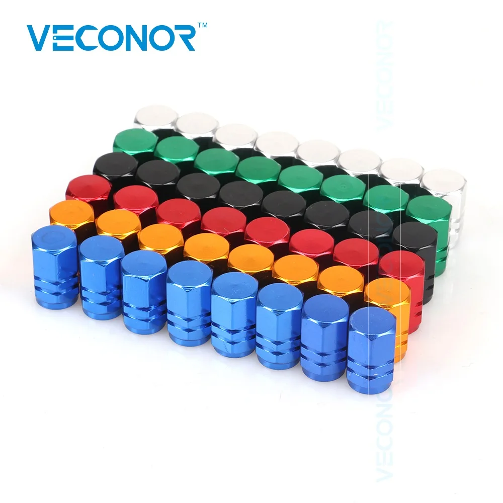 Veconor 48 шт./упак. разных цветов Универсальный алюминиевый hexgon стиль авто шин клапан