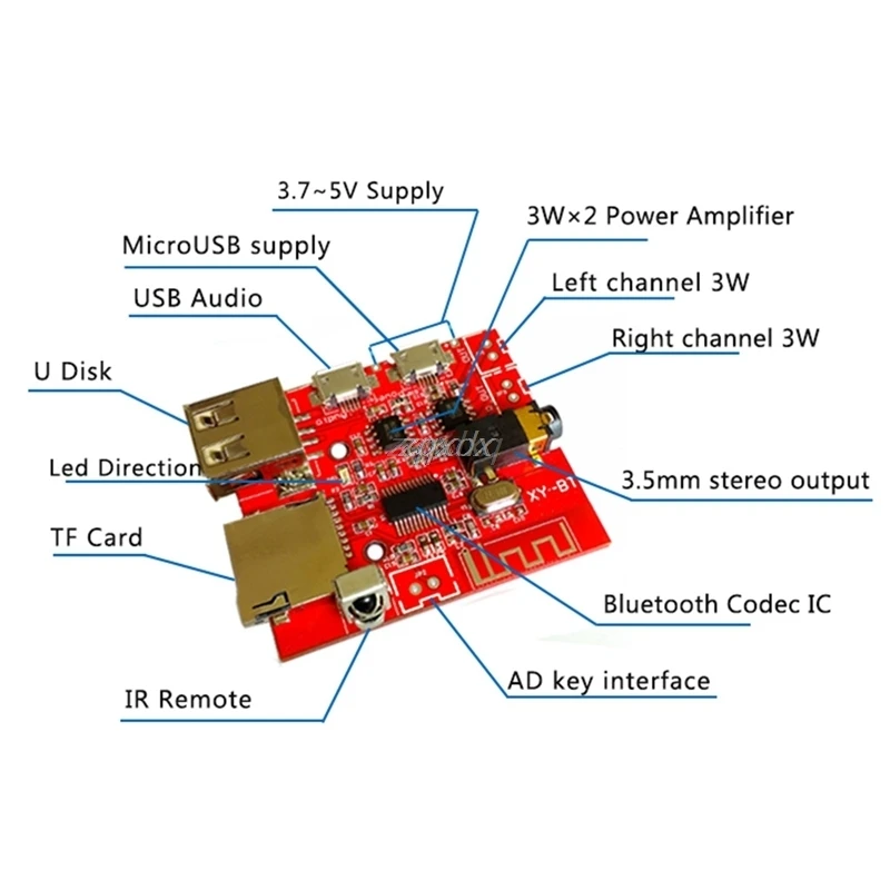 4 1 Bluetooth MP3 декодирующая плата автомобильный динамик сменный модуль с пультом
