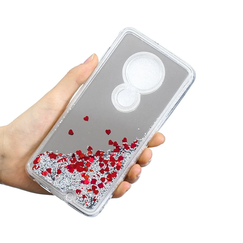 Роскошный чехол для Motorola Moto G 7 G7 Плюс Крышка корпуса зеркала для мото G7 Мощность/G7 играть задняя крышка чехол с принтом зыбучих песков с жидкими блестками
