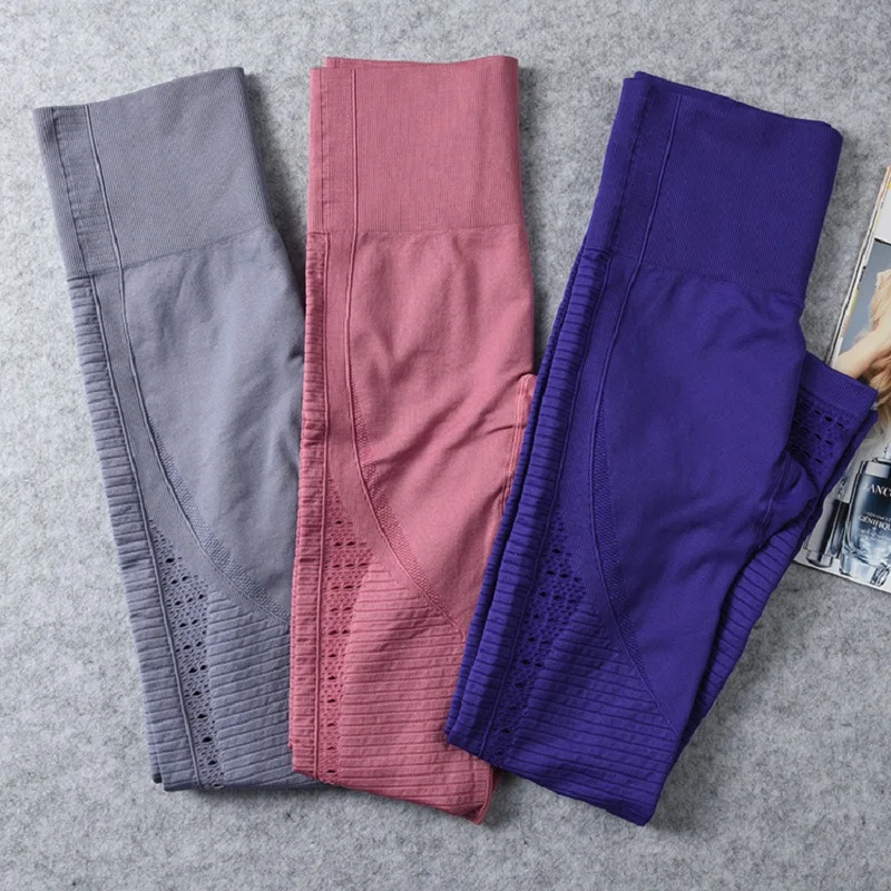 Энергетические бесшовные леггинсы с высокой талией для контроля живота штаны