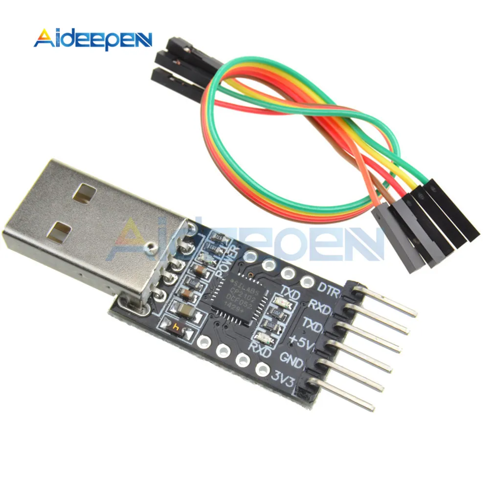 CP2102 чип Плата USB 2 0 к UART TTL 6PIN разъем модуль последовательный конвертер с Dupont