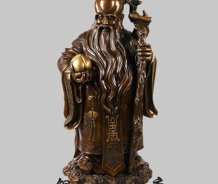 32 &quotкитайские из чистой бронзы долгая жизнь Бог старый человек держит персик и