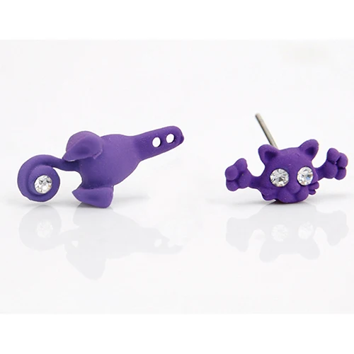 Женские серьги гвоздики в стиле панк с милым мультяшным котом|earrings jewelry|punk earringscat