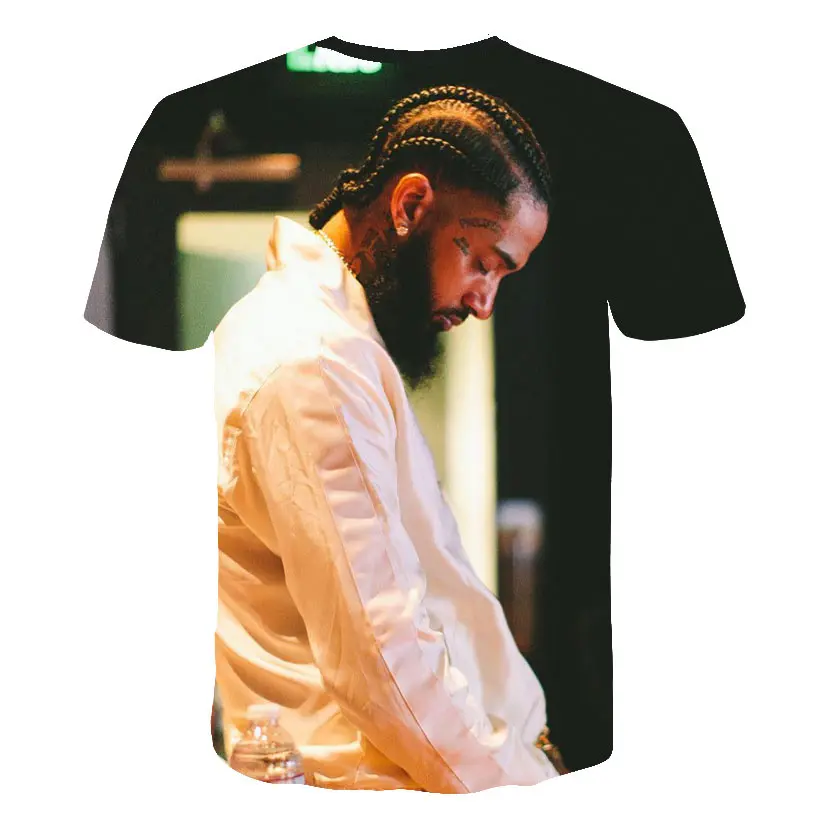 Короткая футболка с принтом Rapper nipsey hussle, Мужская/женская футболка в стиле Харадзюку, хип-хоп, футболка с коротким рукавом, крутая уличная одежда nipsey hussle