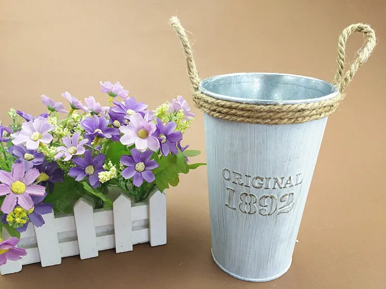 1 шт. новая Цветочная бочонок Корзина вазы оловянные горшки винтажный