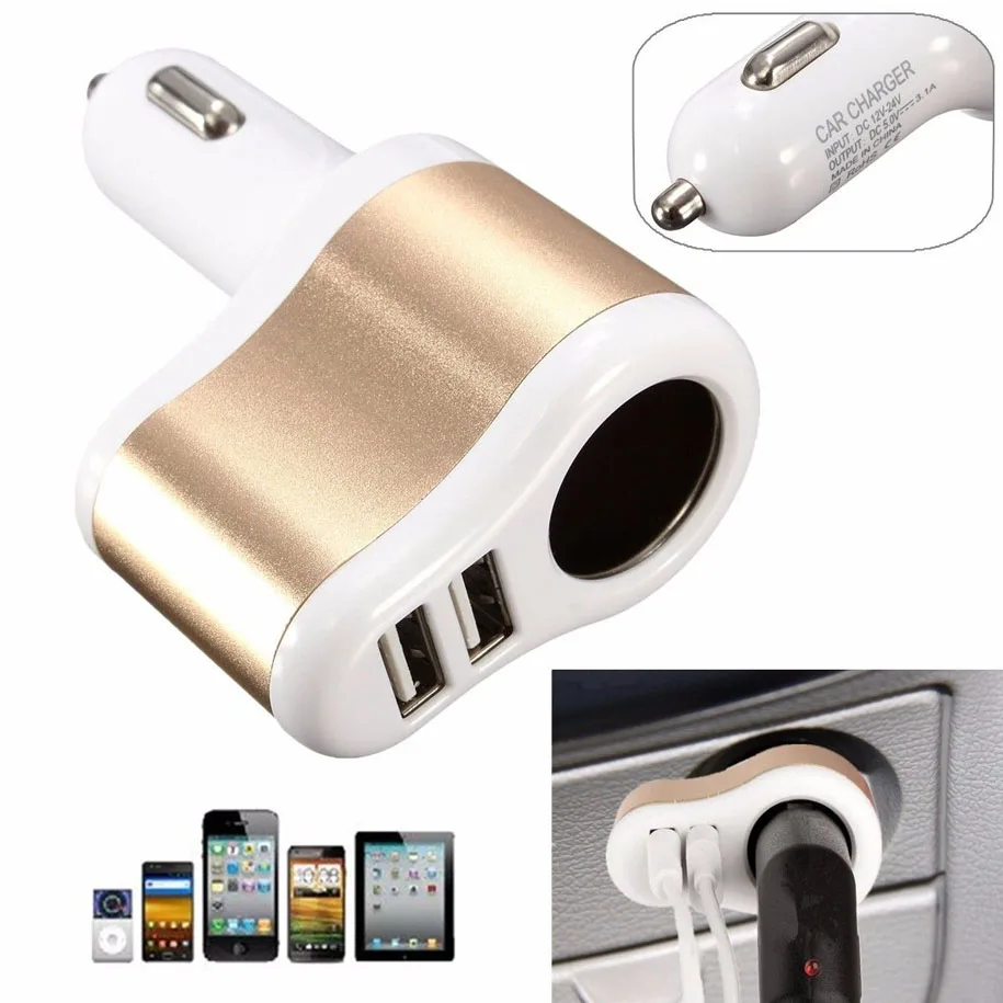 2017 Новинка 3.1A двойной 2 USB порта односторонний Автомобильный Прикуриватель