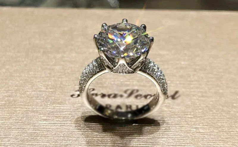 LMNZB роскошный большой 6ct пасьянс кольцо из стерлингового серебра 925 CZ циркон камни обручальное кольцо корона кольца подарок для женщин размер 5-12 LR064