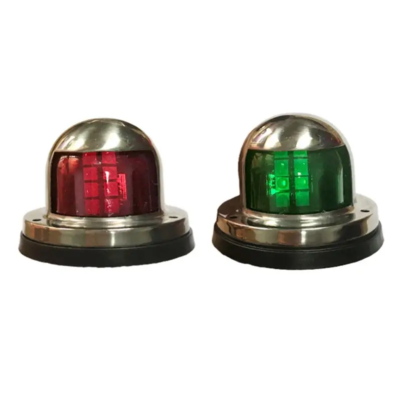 

12V Stainless Steel Waterproof Bow Navigation Indicator Spot Light 1Pair Stainless Steel Marine Boat Yacht LED Warning Light boa