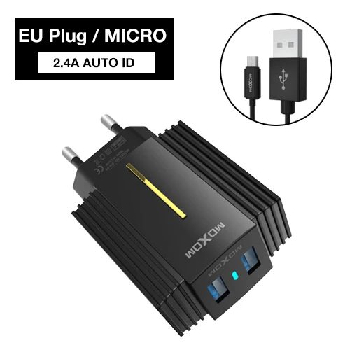 MOXOM USB зарядное устройство для iPhone, samsung, Xiaomi Mi, быстрая зарядка, смарт-настенное зарядное устройство, ЕС, Великобритания, зарядное устройство для мобильного телефона, зарядное устройство - Тип штекера: MX-HC11 M