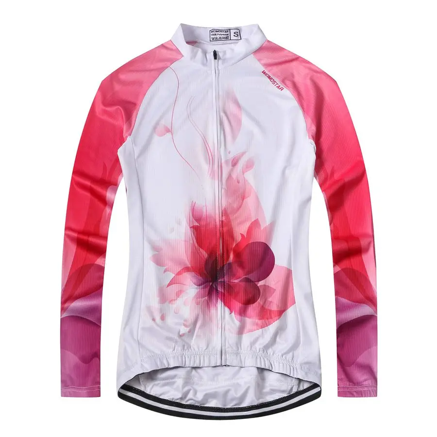 Flowers Shirt Weimostar Women Long Sleeve Cycling Jersey cycling clothing Bike MTB Tops Breathable Clothing Jackets | Спорт и