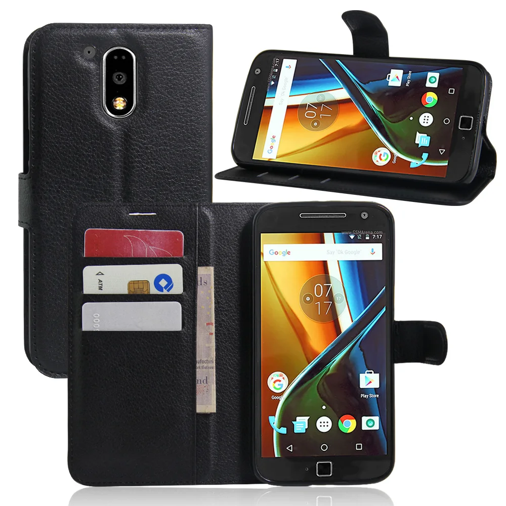 Кожаный бумажник стенд флип слот чехол для Motorola Moto G4 плюс ( 5.5 дюймов ) |
