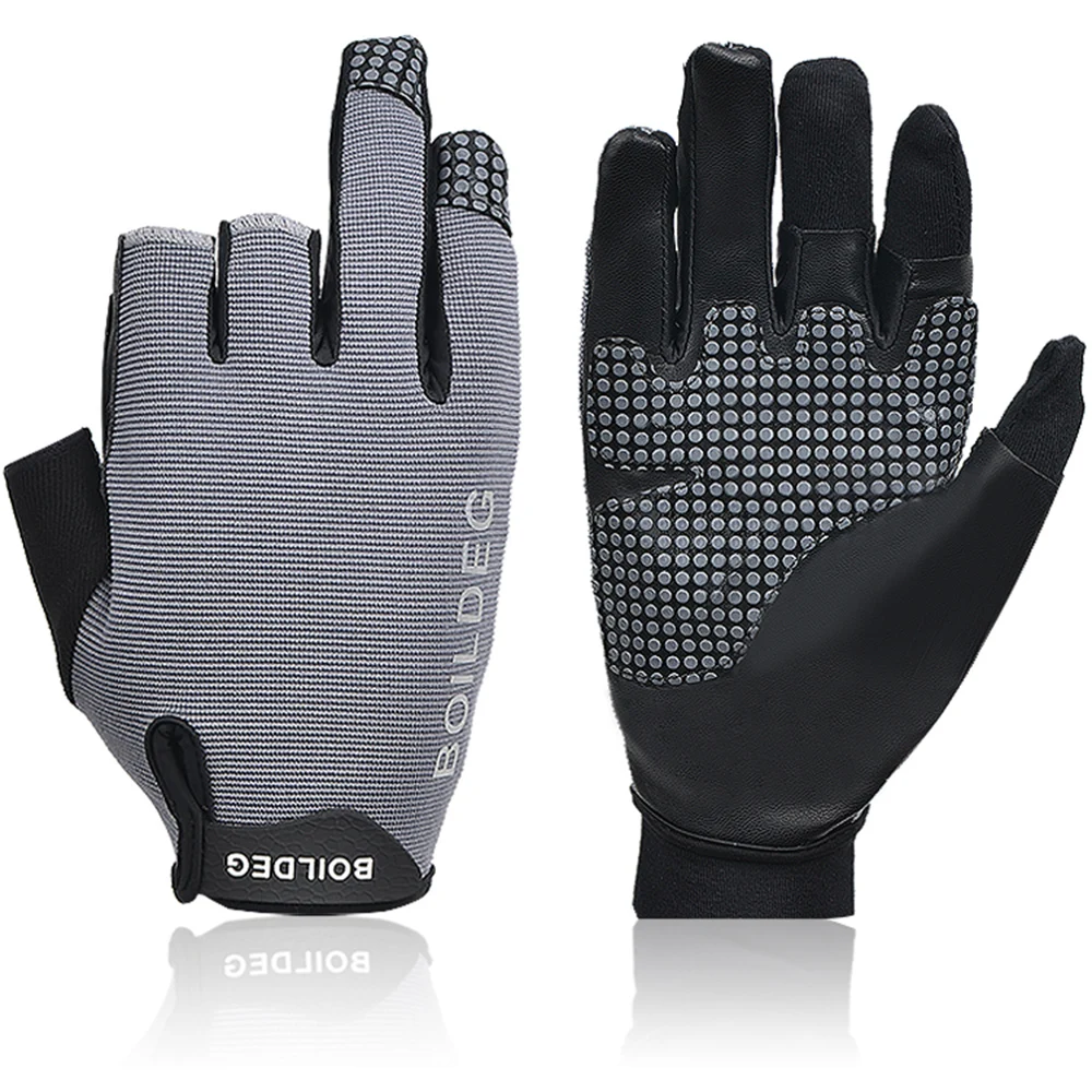 

Fishing Gloves 1Pair/Lot Practical 3 Finger Cut Design M L Outdoor Breathable Gloves Neoprene&PU Material