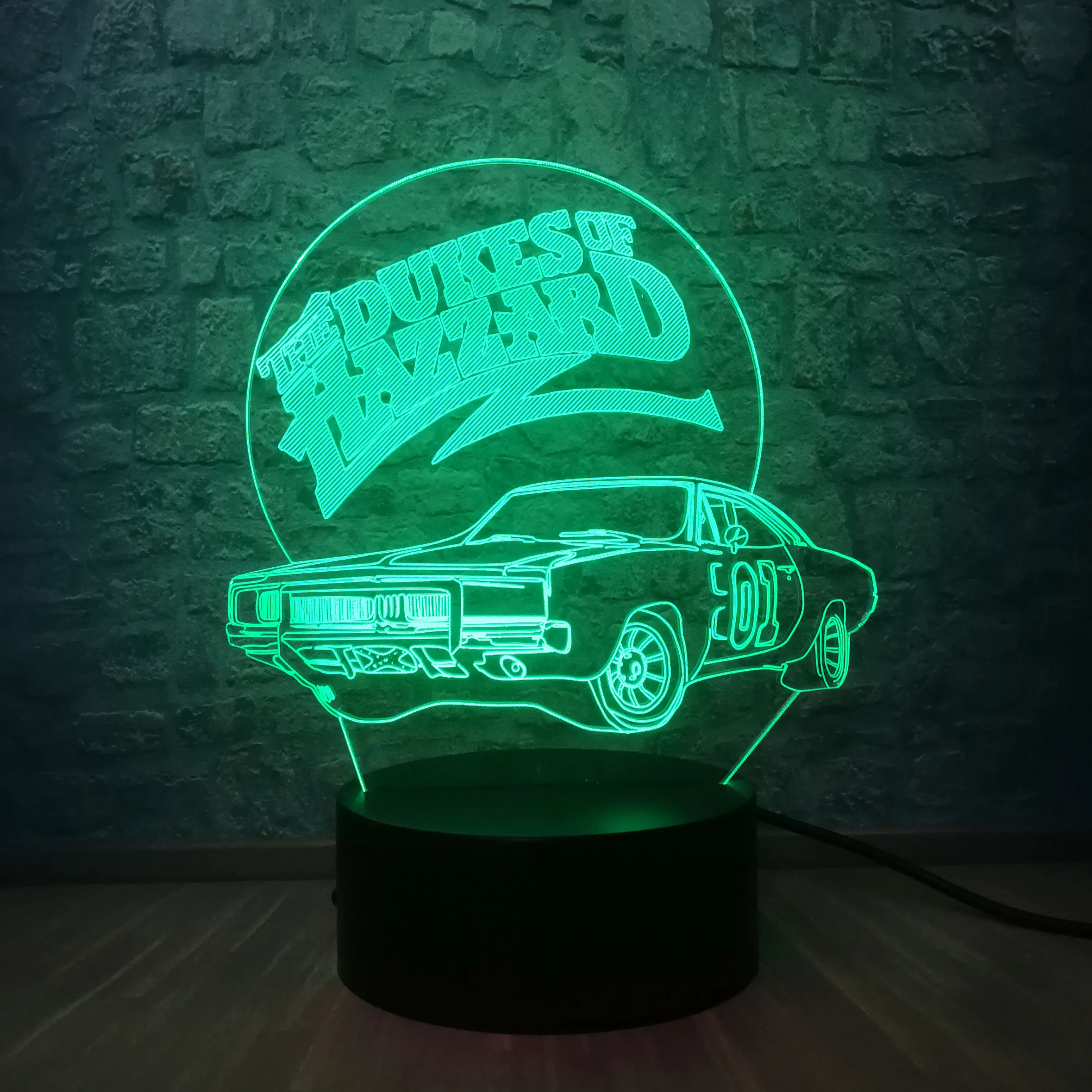3D Hazzard автомобильная светодиодная лампа USB ночной Светильник многоцветный Lava RGB
