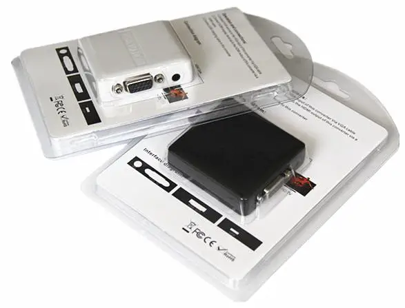 Мини VGA + R/L в HDMI конвертер (пластиковый корпус) с USB линией | Безопасность и защита