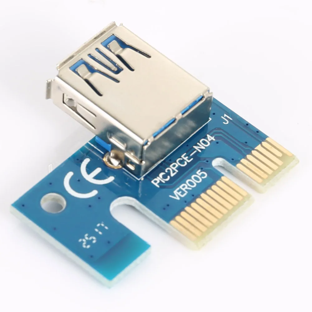 USB3.0 PCI E Express 1x к 16x расширитель переходника карты адаптер SATA 6Pin кабель питания JR