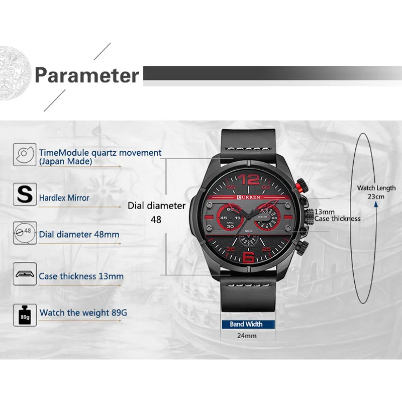 Часы мужские модные деловые водонепроницаемые из натуральной кожи | Наручные
