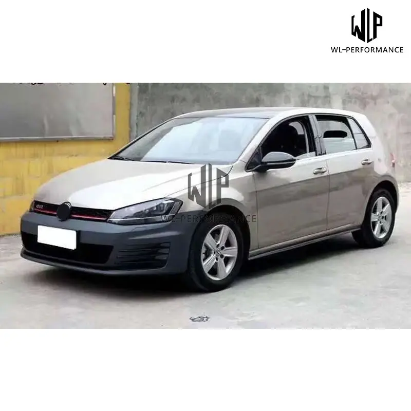 Golf 7 наборы кузова автомобиля PP Неокрашенный передний бампер задний бампер губы с выхлопной стороны юбки для VW GOLF7 GTI Стиль комплект кузова