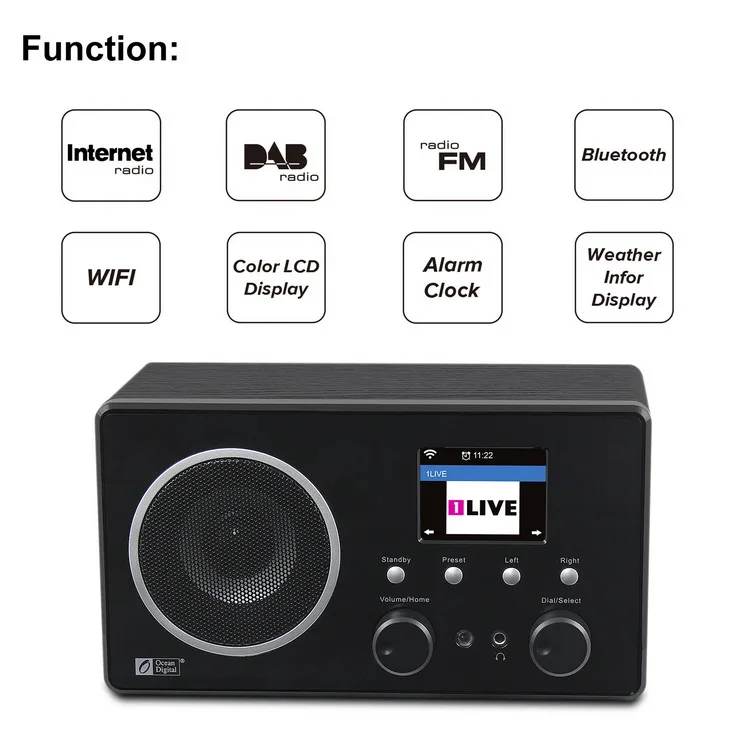 WiFi/DAB+/FM радио океан цифровой WR-282CD Интернет WiFi DAB радио Bluetooth многоязычное меню Будильник Радио пульт