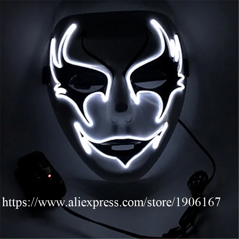 Новый дизайн Новогодняя мигающая светодиодная маска El Wire Мерцающая фотография |