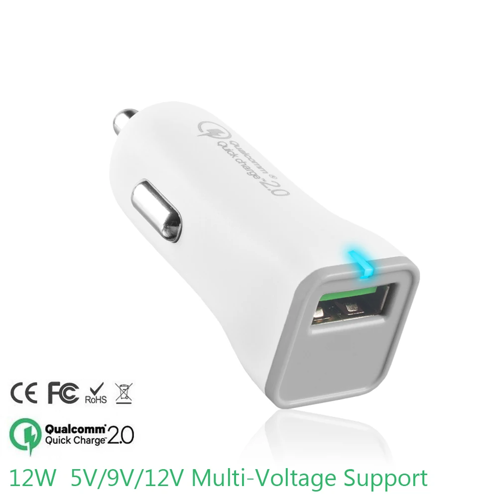 SUMPK Быстрая зарядка QC2.0 2 порта USB Автомобильное зарядное устройство для iPhone Samsung S6