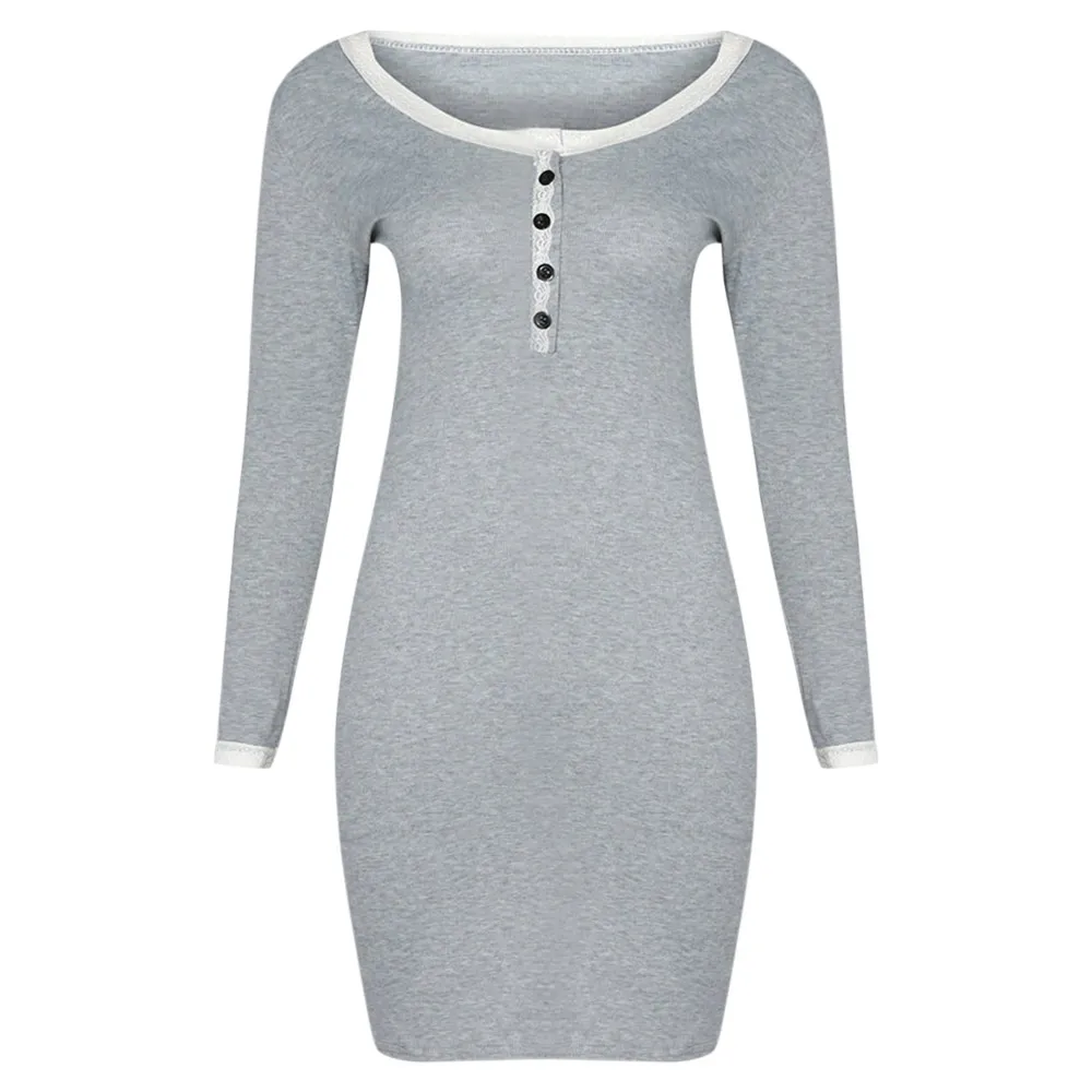 VESTLINDA женские платья с круглым вырезом и длинным рукавом Кружевное облегающее